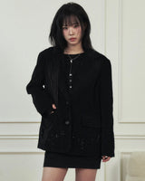 Flower Beaded Classic Jacket