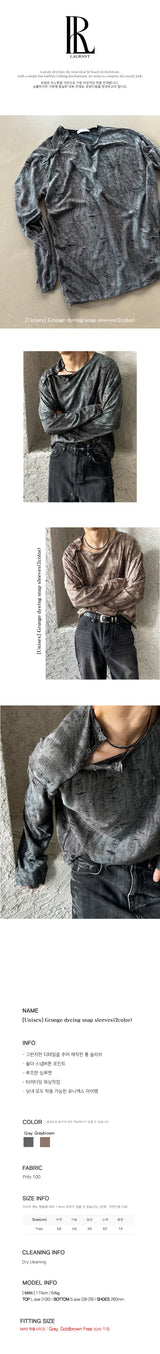 [UNISEX] グランジダイイングスナップスリーブ (2color)