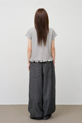 (W) Union Dot Collar Top