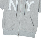 NY アップリケSSフードジップアップ GREY