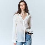 WRINKLE SHEER SHIRT_LIGHT GRAY