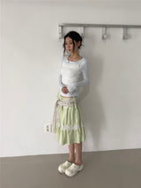 Double Drawstring Tiered Skirt (Bio-washed)