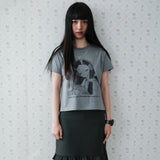 HEESU crop T-shirt [Grey]