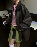 Our Leather Middle Jacket