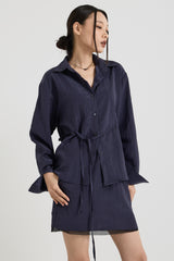 Sheer String Blouse, Charcoal