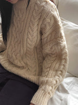 Hanme Cable Round Wool Knit