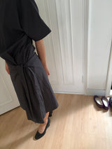 waist tie midi dress