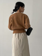 Corduroy pleated banding skirt