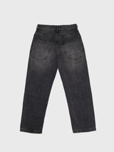 Tapered Round Denim Pants Grey