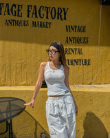 Sord lettering ribbed long sleeveless