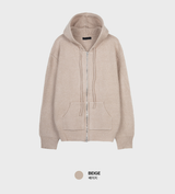 [Set-up]Risquare Two-Way Oversized Fit Hooded Zip-Up Knitwear 