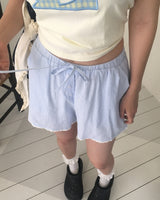 Momu Stripe Burton Lace Cotton Short Pants