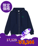 【limited price】 TT GREEN 2-WAY ZIP HOODIE (Z11112FW) - NAVY 
