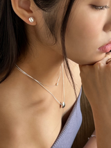 コットンボールピアス (シルバー) *1PCS