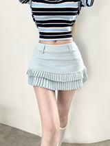 1469. Tweed pleats mini sk (3color)