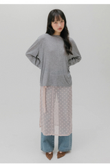 シー スルー リップ ティーシャツ (GRAY)