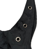 Rose Jacquard Eyelet Bag [Black]