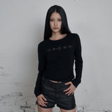 C SQUARE STUD SLIM FIT T-SHIRT_BLACK