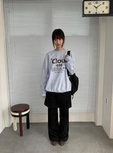 [unisex] スコムレタリングオーバースウェットシャツ