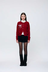 EIRIN WOOL CARDIGAN / RED