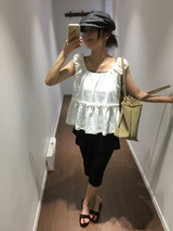 Meadow punched frill sleeveless top (2color) 