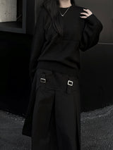 daily basic span round knit (2color)
