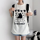 Box Cat Boxy Fit Knit Short-Sleeved T-Shirt (2 colors) H&L
