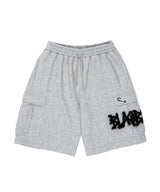 BBD グラフィティ ロゴ オーバーサイズド カーゴ スウェットショーツ(Gray)