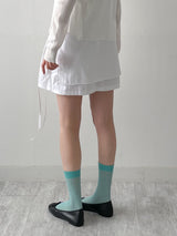 Colored Ribbed See-through Socks