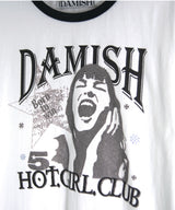 ホットガールクラブリンガーTシャツ_チャコール