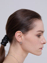 Multi Hash Tag Small Hoop Earrings (Silver)