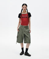 オフショルダーラグランTシャツ