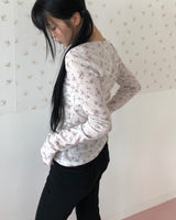 Kitten Floral Long-Sleeve T-Shirt