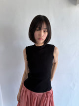 スリムリブスリーブレストップス