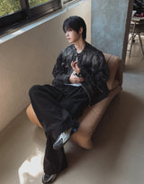 Cube diagonal cargo cotton pants