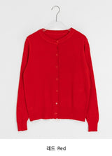 Unin Basic Color Round Neck Cardigan