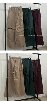 [Unisex] パラシュートハードコットンカーゴパンツ(3color)