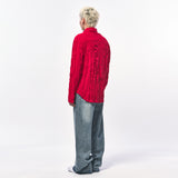 CRINKLE LINEN SHIRTS RED