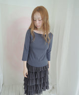 フォグボートネック 3/4スリーブTシャツ