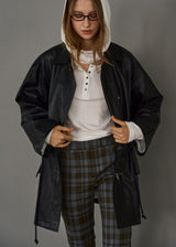 LEATHER STRING HALF COAT