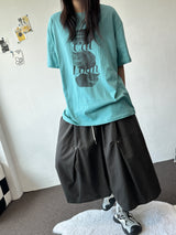 ノア キャット タトゥープリント オーバーサイズ ブラックTシャツ - 4カラー