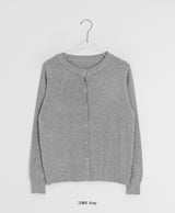 Unin Basic Color Round Neck Cardigan