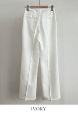 Hidel Linen Basic Pintuck Slacks