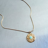 Gold Gemstone Pendant Necklace