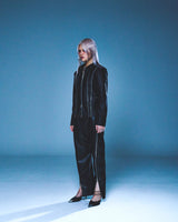 DENIM LINE ZIPPER JACKET (BLACK)