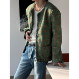 [S/S] Green shine tweed jacket