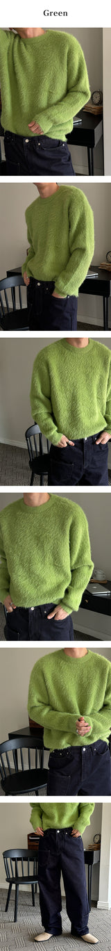 [F/W] Basic angora round neck knit(6color)