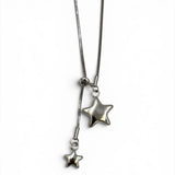 Double Star Y Drop Long Necklace