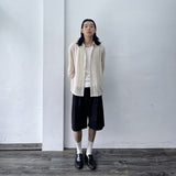 Deep Pleat Wide Shorts