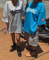 バスケットVネックメッシュ半袖Tシャツ